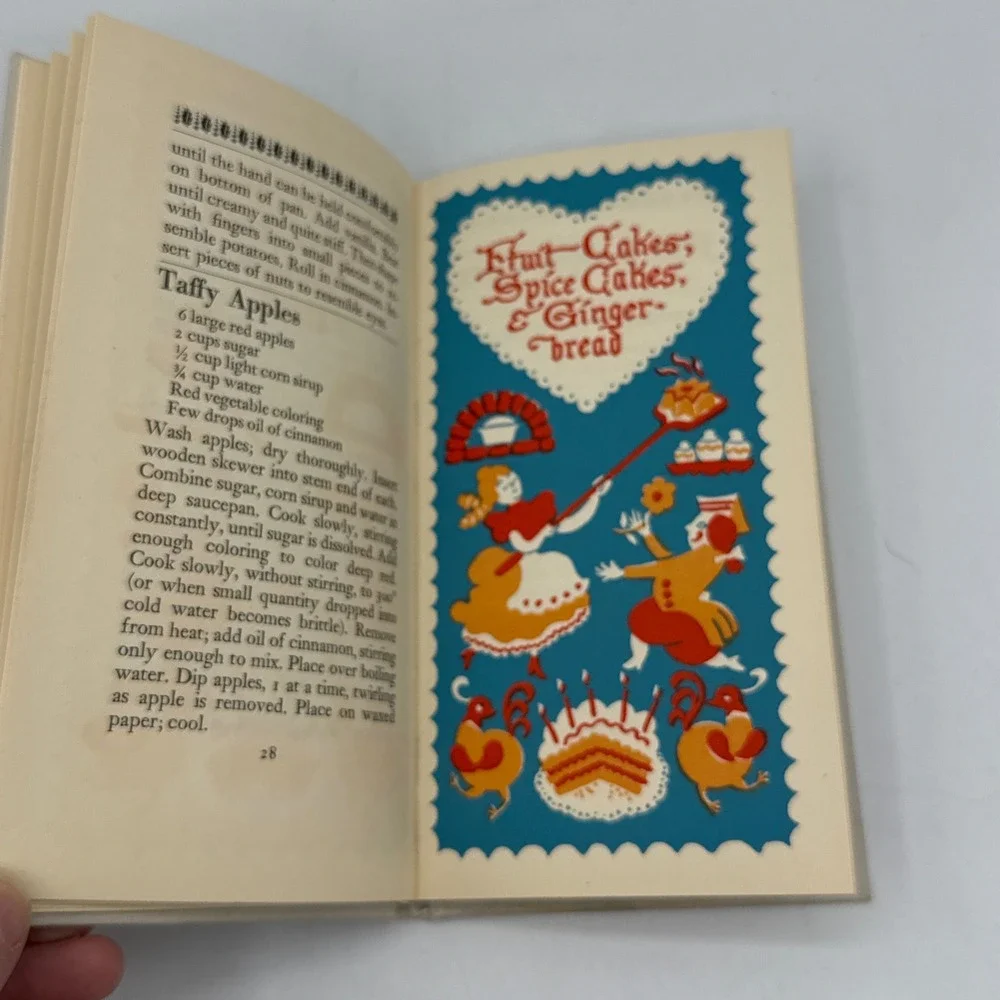 Peter Pauper Press Holiday Goodies Cookbook Blue 1952 Illustrated W/Box Vtg MCM